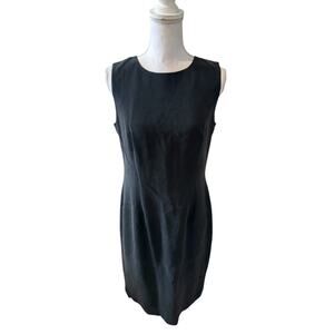 Kenneth Nolan Sleeveless Brushed Silk Midi Dress Black 8